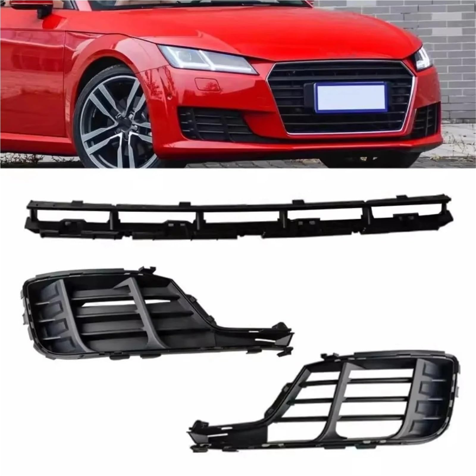 Für TT 2015-2017 Auto Nebel Anhänger Abdeckung Front Stoßstange Licht Kühlergrill Teile Front Nebelscheinwerfer Grillgitter(Left)