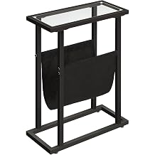 HOOBRO Side Table Narrow Tempered Glass Bedside Table