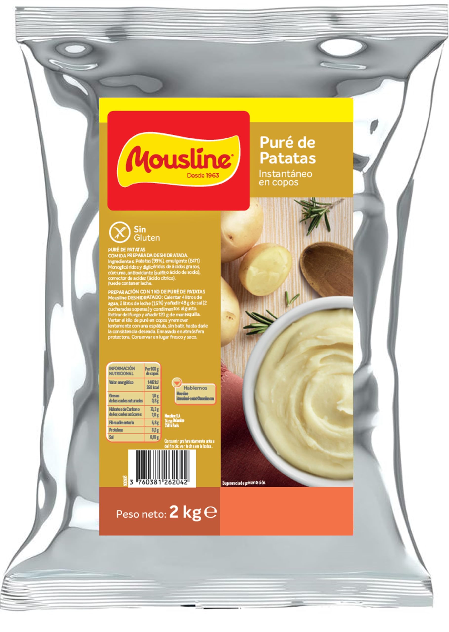 Puré de Patatas en Copos Instantáneo Mousline Pack 2 kg