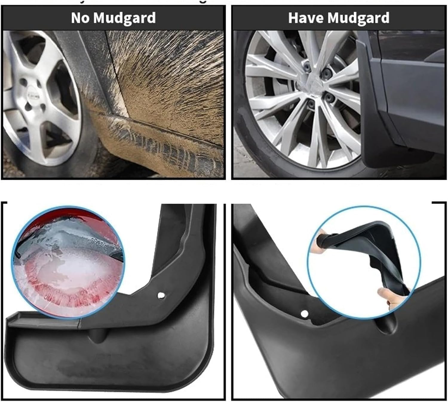 Tushijie Schmutzfänger-Set Für VW Caddy IV - 4-teiliger Spritzschutz Ohne Bohren