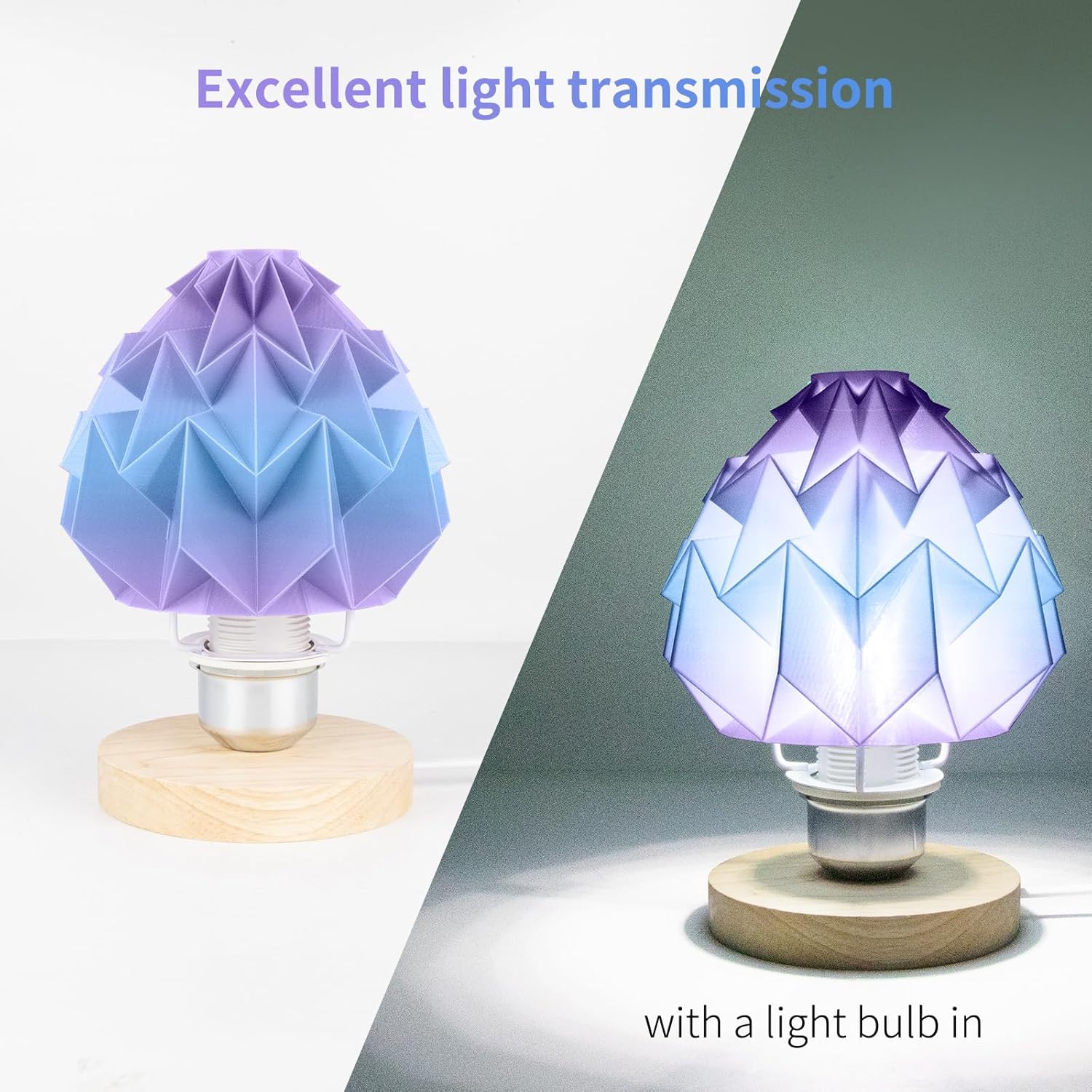 IEMAI PETG Filament 1.75mm, Translucent Dual Color Gradient Blue to Purple, High-Speed 3D Printer Filament Up to 600mm/s, 1kg Spool for Artistic Creations & Home Decor