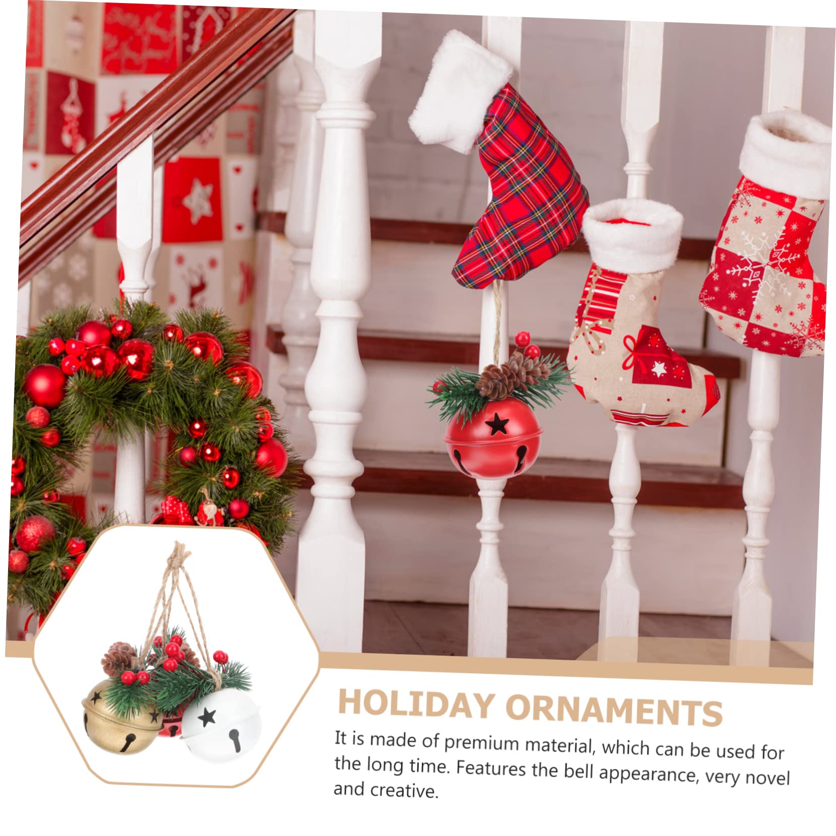 ABOOFAN 15 Piezas Decoración navideña Colgantes navideños Christmas Tree Accesorios de decoración de Navidad Campanas para Manualidades Home Decoracion Colgantes del Festival de Bricolaje