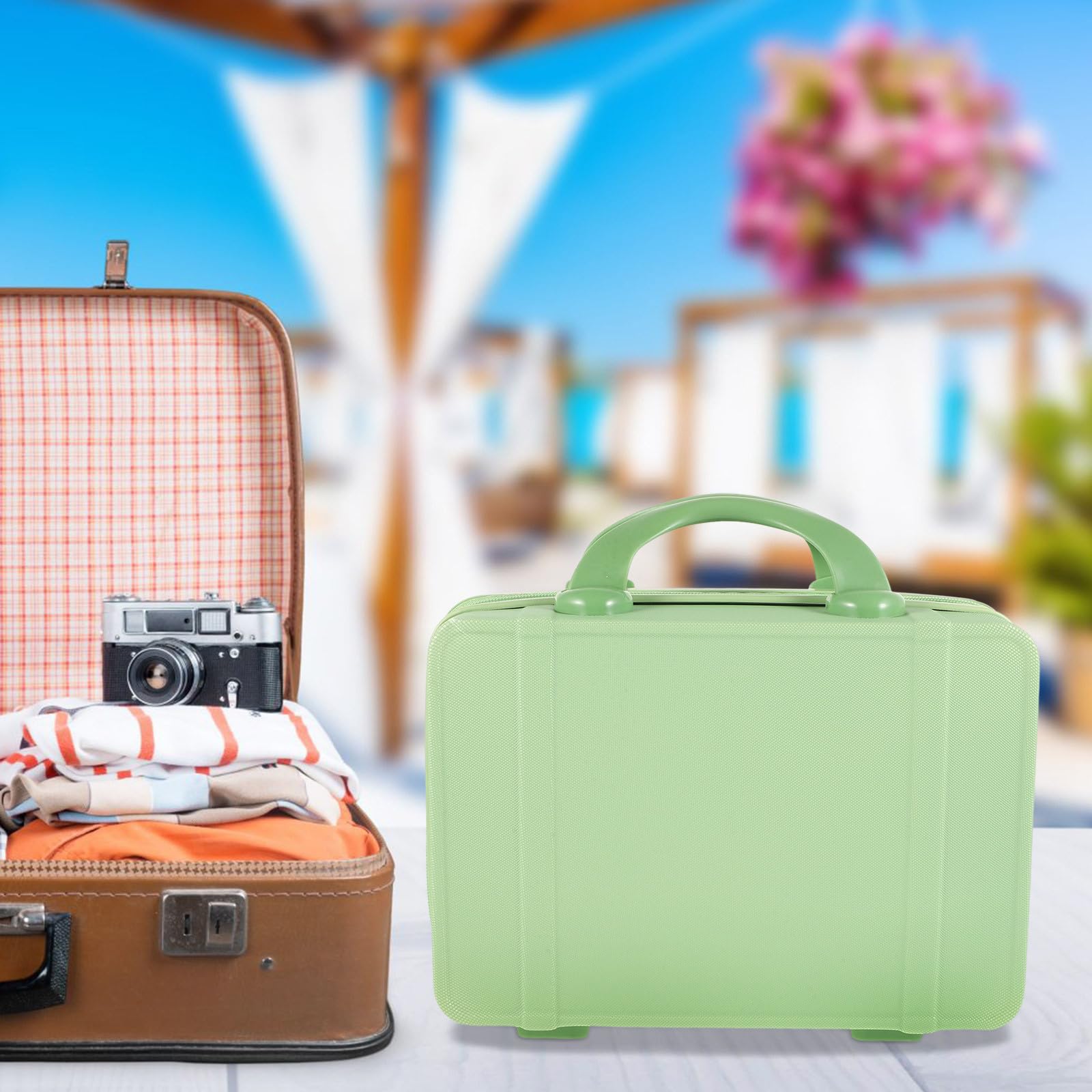Kleiner Reisekosmetikkoffer 14 Zoll Kleiner Gepäck aus Leichtem Abs mit Praktischem Design und Modischem Stil für Damen Tragbar und Multifunktional für Kurze Reisen