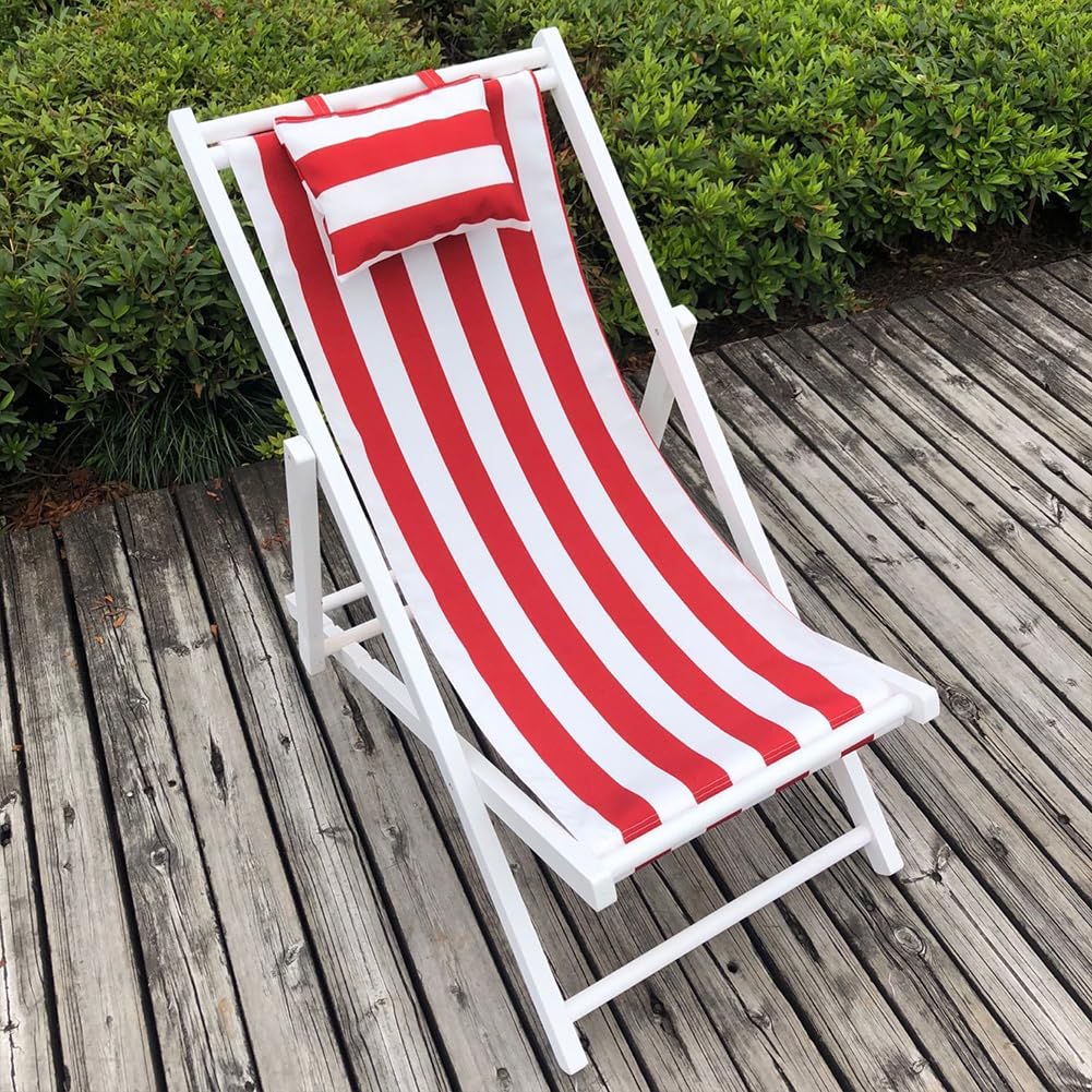Chaise de plage pliante avec oreiller pour soulager le dos sur la terrasse