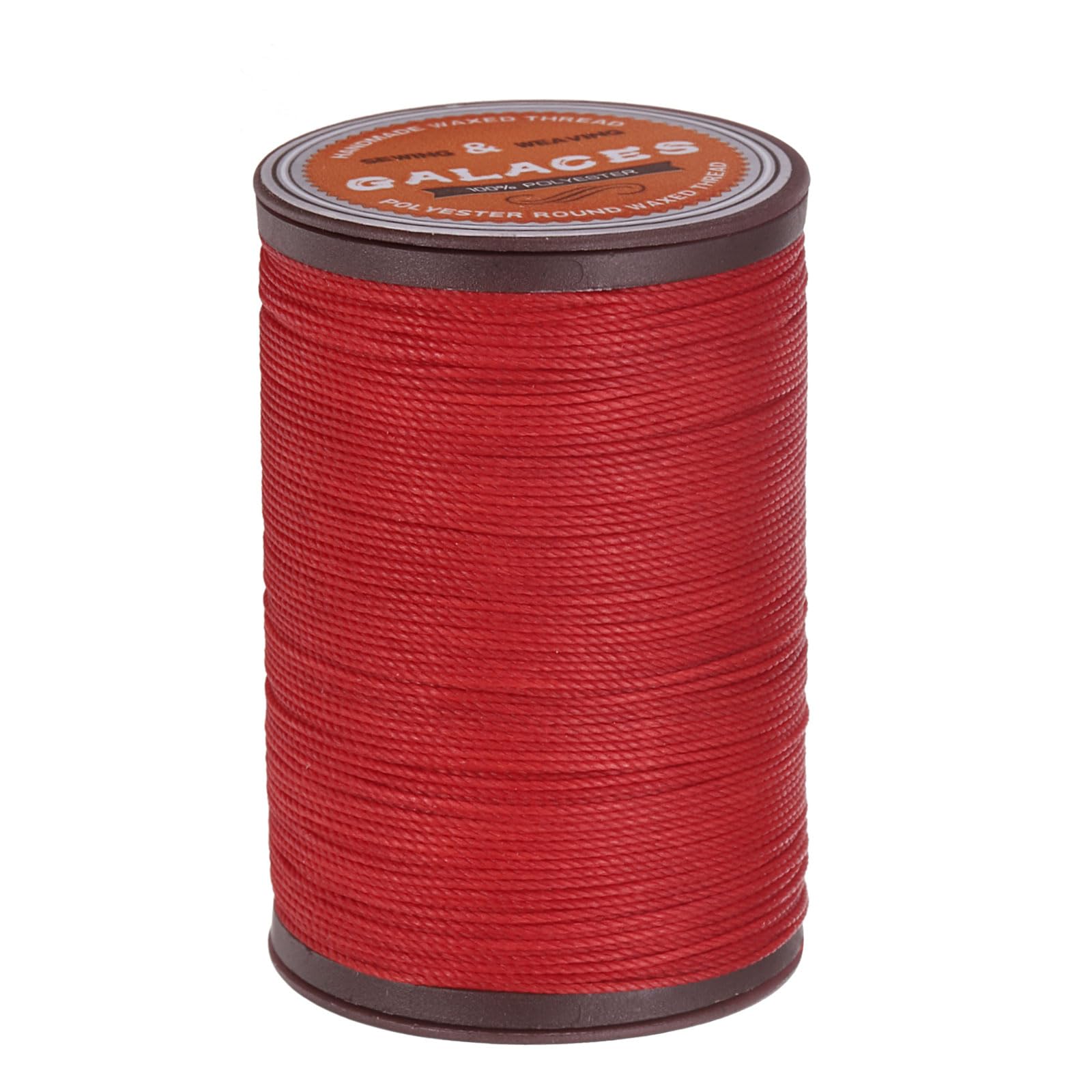 sourcing map Round Leather Sewing Waxed Thread, 80m / 87 Yards Wax Polyester String, 0.55mm Waxed Stitching Cord for Leather Crafts, Bookbinding, Bracelets Braided, Gemstone Red