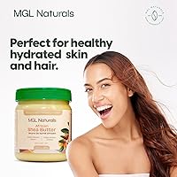 Vista 6 de MGL Naturals Manteca de karité africana cruda marfil de 16 onzas, 100% pura y sin refinar. Nutre e hidrata el cabello y la piel. Úsalo solo