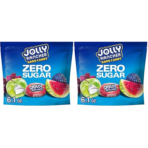 JOLLY RANCHER Zero Sugar Assorted Fruit Flavored Hard Candy Bag, 6.1 oz (Pack of 2)