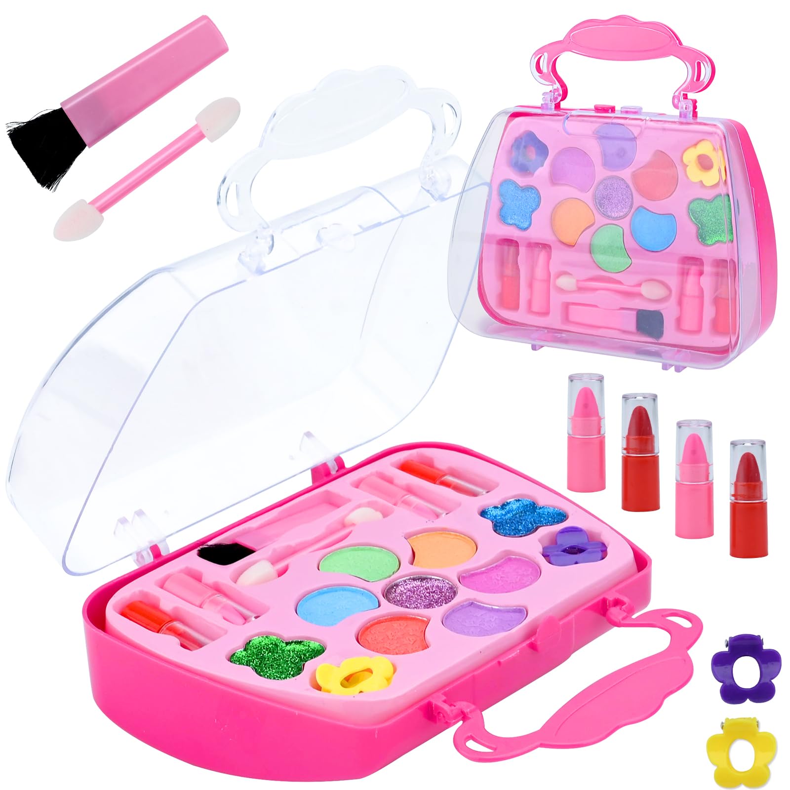 Juguetes de Maquillaje Niñas,Set de Maquillaje para Niñas,Juego de Maquillaje Lavables Juego de Maquillaje no Tóxico,Juego de Maquillaje para Niñas de Cumpleaños Navidad Halloween (Style-B)