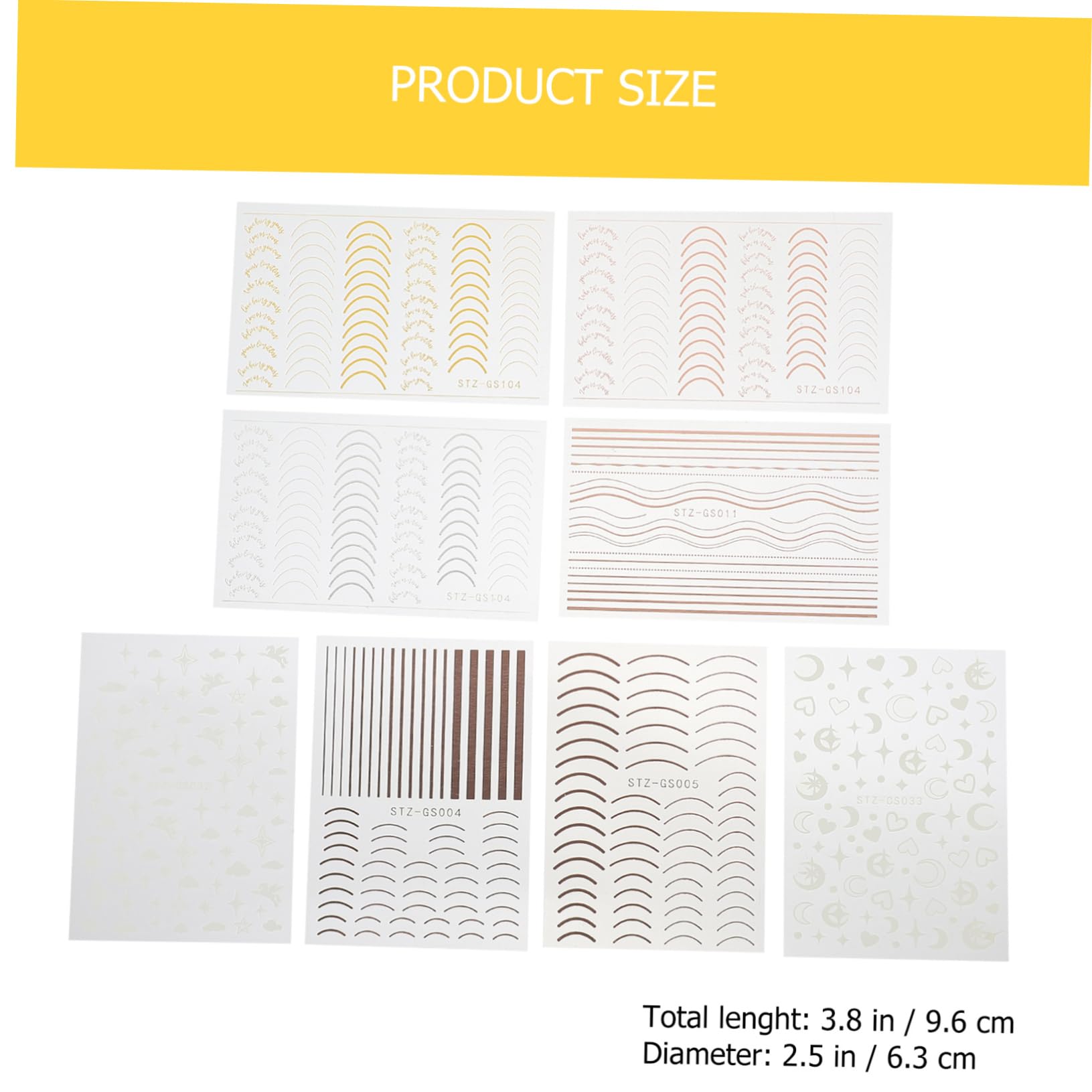 5 Series Pegatinas Decorativas De Adhesivas De Simple Para Manicura Accesorios De Nail Art Para Ocasiones Especiales 8 Hojas*5
