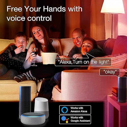 Miniatura 2 de phopollo Bombillas inteligentes, RGBCW WiFi multicolor, bombillas LED compatibles con Alexa y Google Home Assistant, A19 E26 9W 60W equivalente a