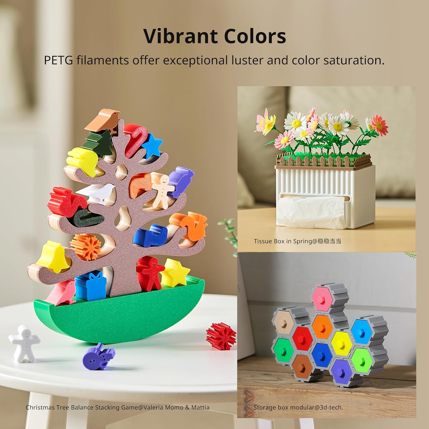 ANYCUBIC PETG Filament 1.75mm, 3D Printer Filament, Dimensional Accuracy +/- 0.02mm, Exceptional Toughness, Print with Most FDM 3D Printers, 1KG Reusable Spool, Texture Gray - Image 2