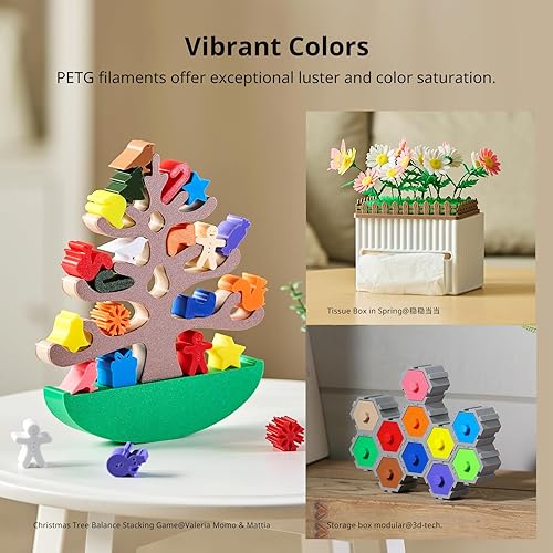 Miniatura 2 de ANYCUBIC Filamento PETG de 0.069 pulgadas, filamento de impresora 3D, precisión dimensional +- 0.001 in, dureza excepcional y duradero, impresión