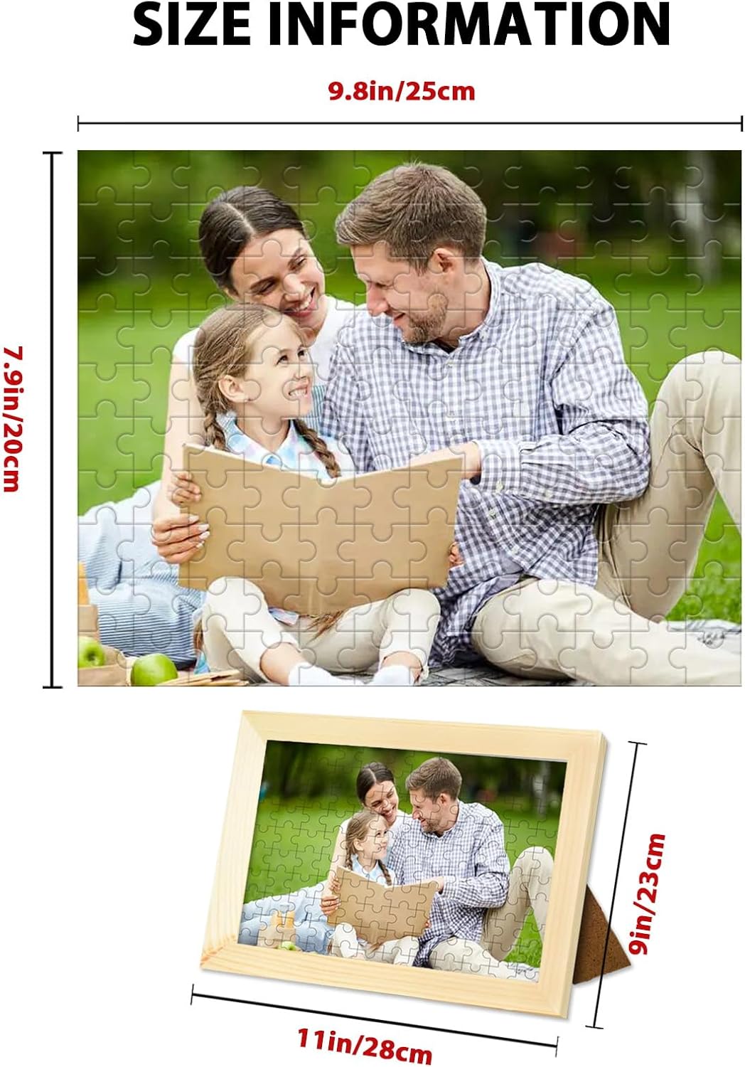 ATOOZ Personalized Puzzle with Frame 120 Pieces,Custom Puzzles from Photos Customized Puzzles for Mom Dad Custom Mother's Day, Father's Day, Valentine's Day, Halloween, Christmas, Pet Gifts