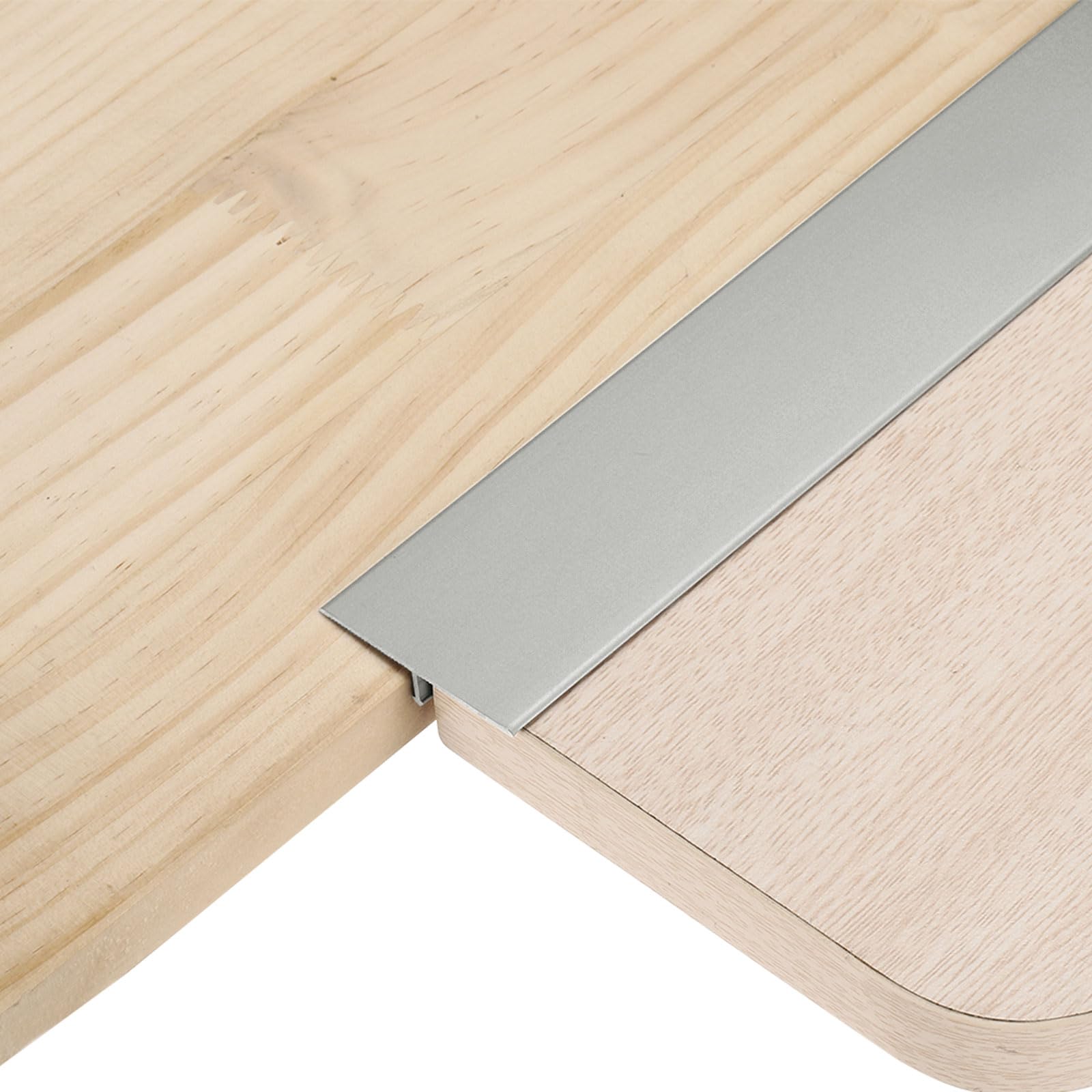 sourcing map 3Pcs 4ft x 1.57" T Molding Floor Transition Strips, Aluminium Alloy Vinyl Flooring Gap Trim for Joining Laminate Planks Tiles Floor Gaps, Light Brown