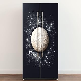 Self Adhesive Vinyl Refrigerator Wrap Process Cooking Pizza pies tarts Buns Ball Dough Door Mural Sticker Peel and Stick Removable Door Cover Fridge Wrap Decal for Kitchen Decor