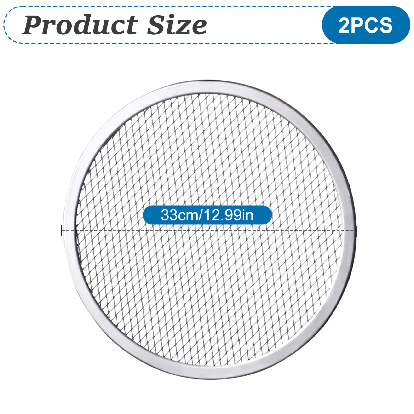 Teglie Per Pizza In Rete Di Alluminio 33cm - 3 Pezzi Antiaderenti, Per Forno Casalingo - Foto 7