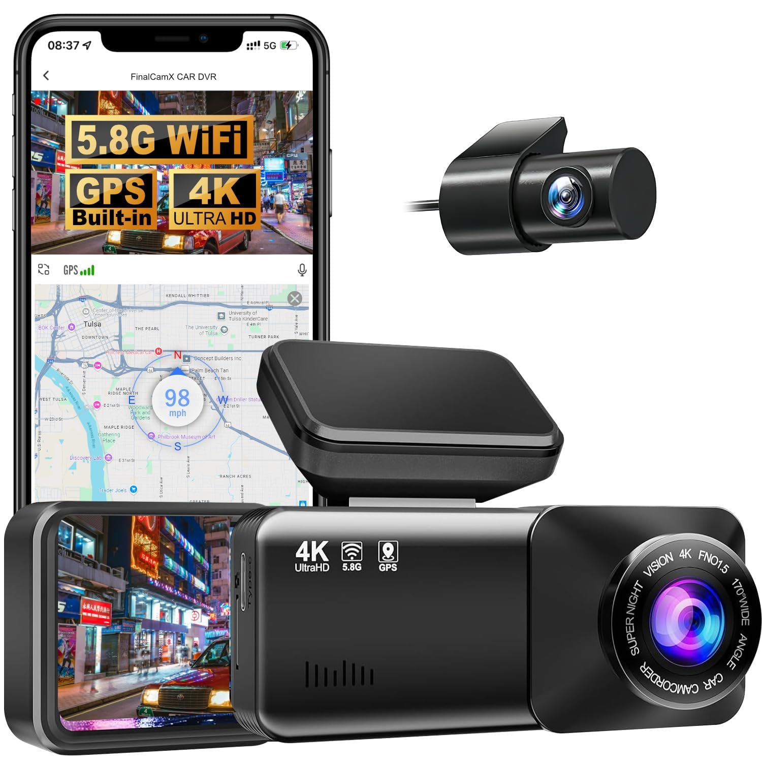 Photo 1 of Osmo Dashcam Pro 2.0 4k with Front and Rear Camera, GPS, Free 64GB Card, Dashcam with Parking Monitoring, 170° Wide Angle, Parking Mode & Night Vsion
