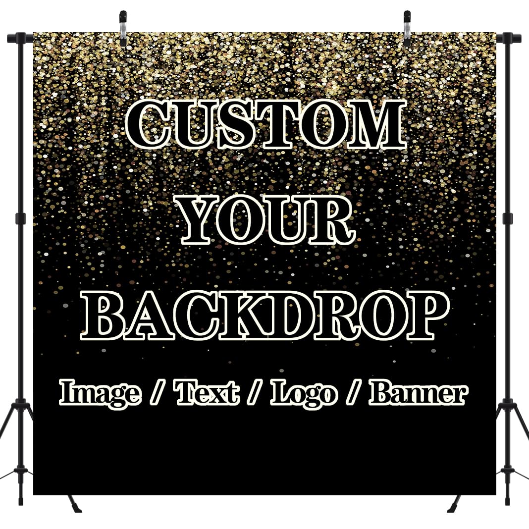 BELECO 7x7ft Fabric Custom Backdrop Picture Customized Backdrop with Image Logo Text Personalized Background Banner Home Office Tapestry Wall Hanging