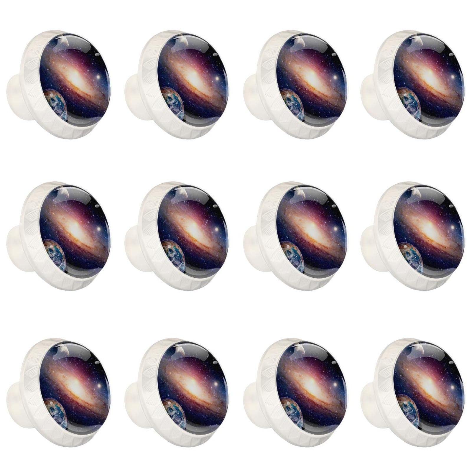 Boutons d'armoire en verre haut de gamme design univers galaxie TBOUOBT