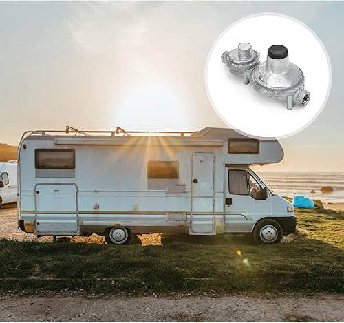 Vista 25 de Stanbroil Regulador de propano vertical de dos etapas con salida NPT hembra de 3/8 pulgadas y entrada NPT hembra de 1/4 pulgadas para tanque