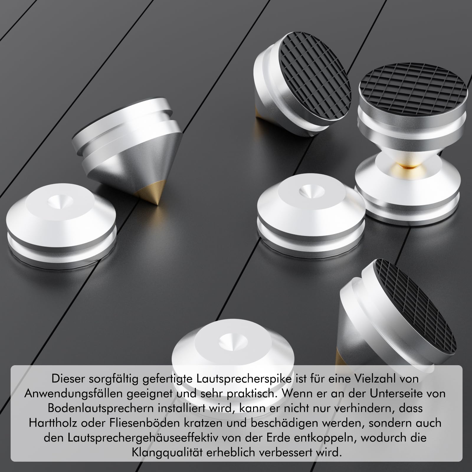 Monosaudio HiFi Speaker Spikes 27 x 24 mm Hi-End Speaker Pads Altoparlante Isolamento Antiurto