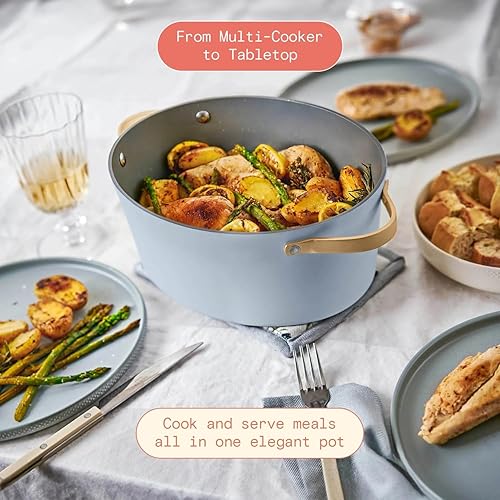 Miniatura 7 de Hermosa olla eléctrica 10 en 1, capacidad de 6 cuartos de galón, 7 funciones preestablecidas, saltear, cocinar lentamente, estofar, vapor, apto para