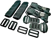 Vista 1 de Paquete de 2 Kit de Hebilla de Liberación Rápida para Casco con Trinquete, Adaptador de Correa de Barbilla para Casco - Kit de Repuesto Compatible