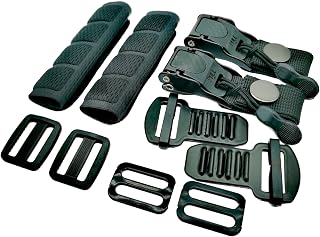 2 Pack Helmet Quick Release Buckle Kit Ratcheted Helmet Chin Strap Adapter - Replacement Kit Compatible with Classic D-Rings Helmet, For Half, 3/4, Full Face Helmet, Black