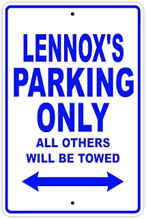 Lennox's Parking Only All Others Will Be Towed Name Gift Novelty Metal Aluminum 8"x12" Sign