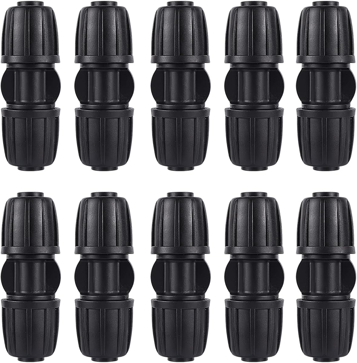 10 Pack 1/2 inch Irrigation Fittings Coupling Connectors Anti-Drip | For (1/2" ID x0.6-0.63" OD) 16mm Drip Tubing,Barbed Locked,for 1/2 Inch Drip Tubing Line,for 1/2 Garden Irrigation System