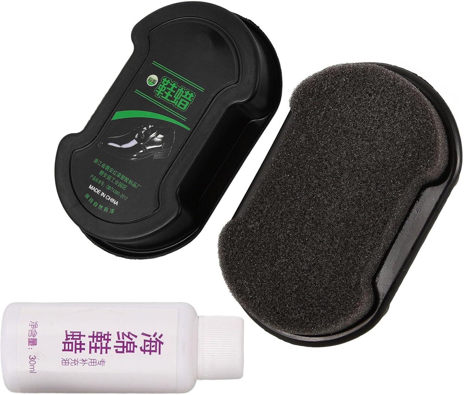 Shoe Polish Kit with 30ml Shoe Oil and Dual-sided Sponge Brush and Other Surfaces Effective Cleaning and Dirt Removal and Polishing