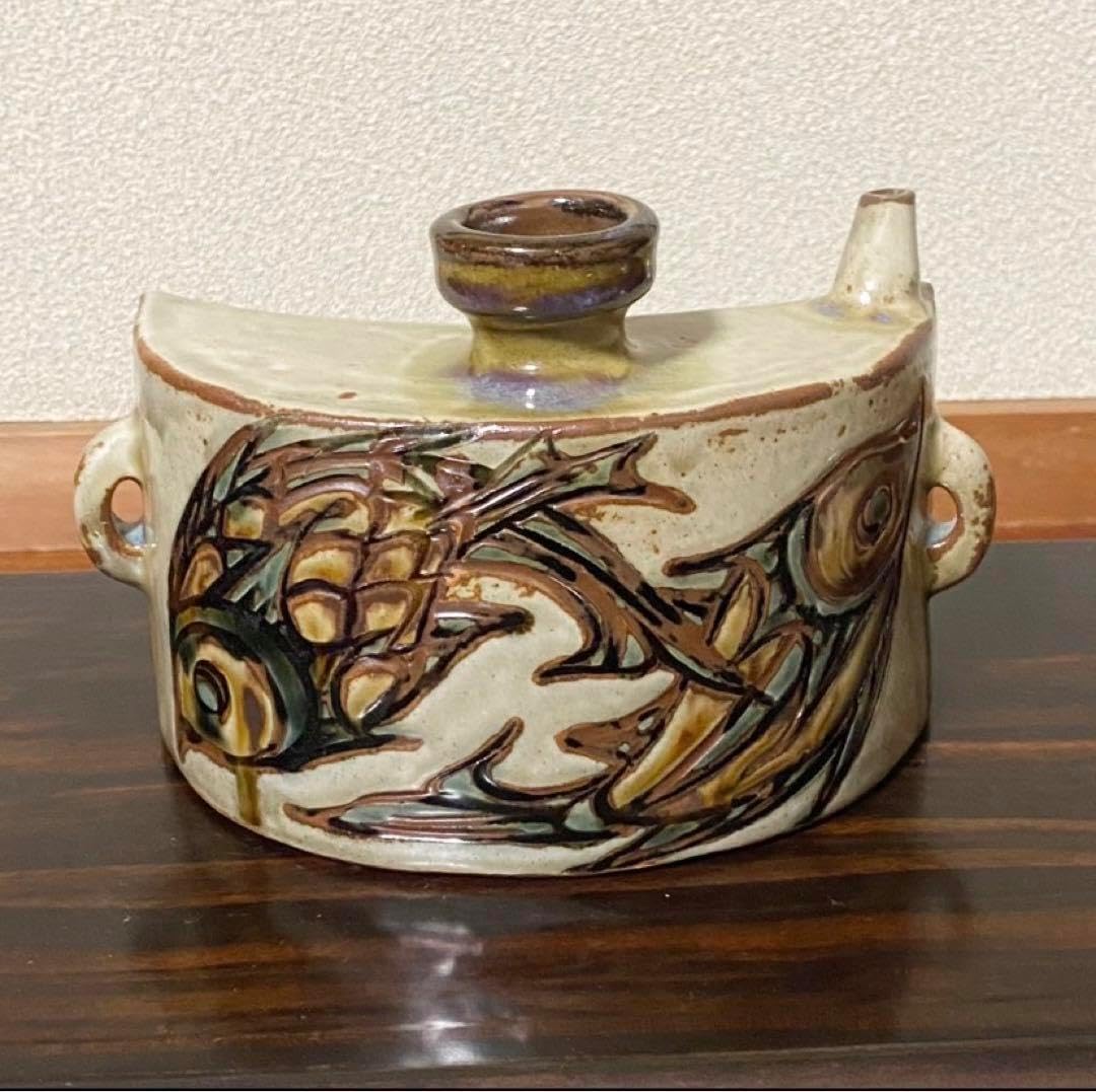 やちむん壺屋焼 金城須美子金城次郎の長女 抱瓶やちむん壺屋焼 金城