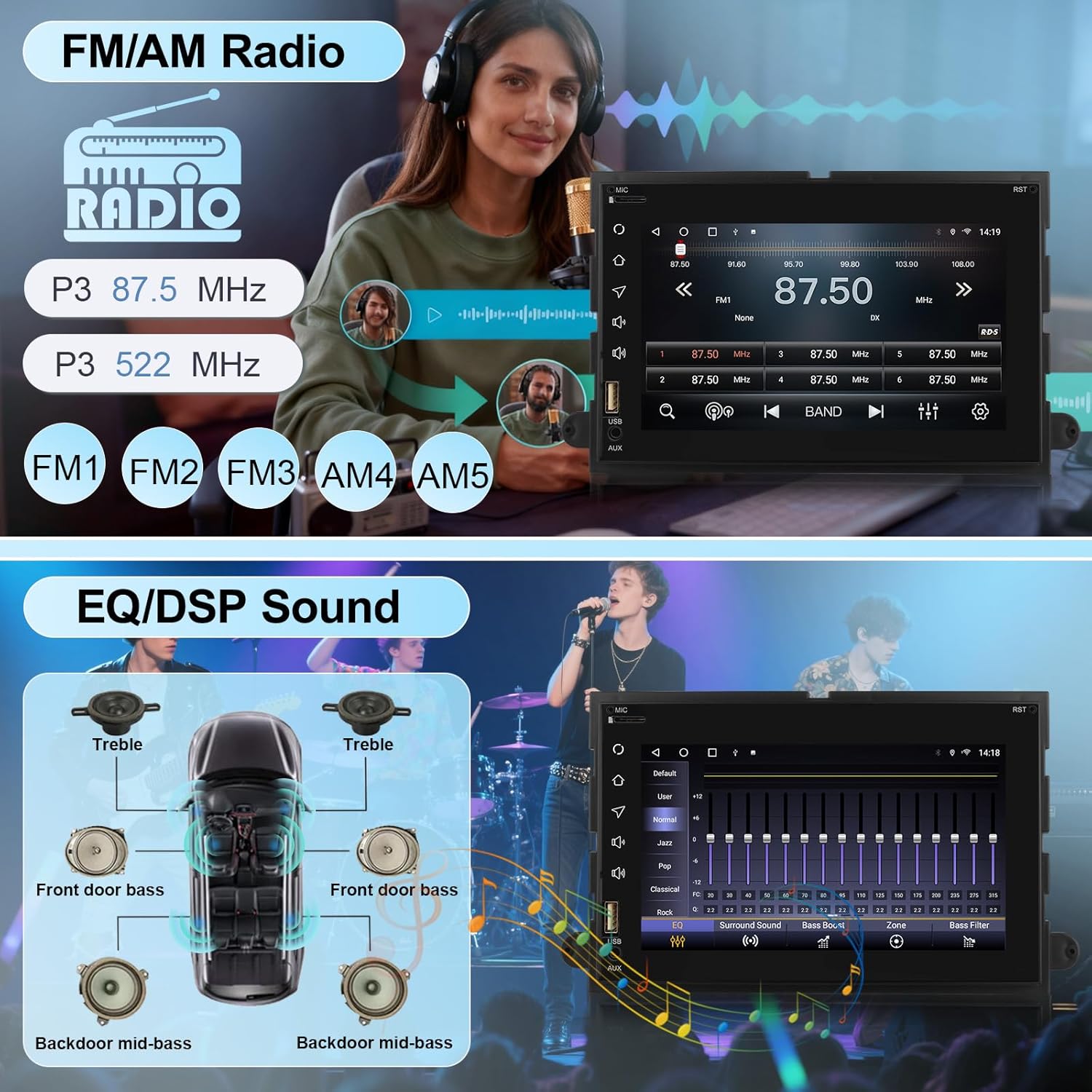 Car Stereo for Ford F150 2004-2008, 7 Inch Touchscreen Radio Replacement for F250 F350 Explorer Fusion Escape Mustang, Wireless CarPlay Android Auto GPS Bluetooth Backup Camera Plug & Play