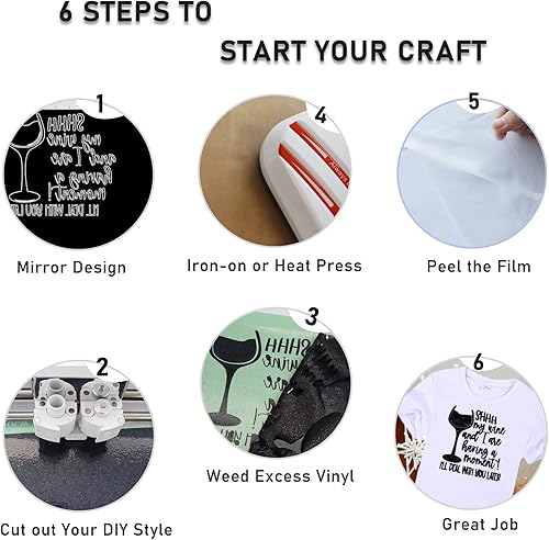 Miniatura 5 de Rollo de vinilo de transferencia de calor con purpurina dorada claro, vinilo para planchar con purpurina para Cricut y Silhouette Cameo, vinilo con