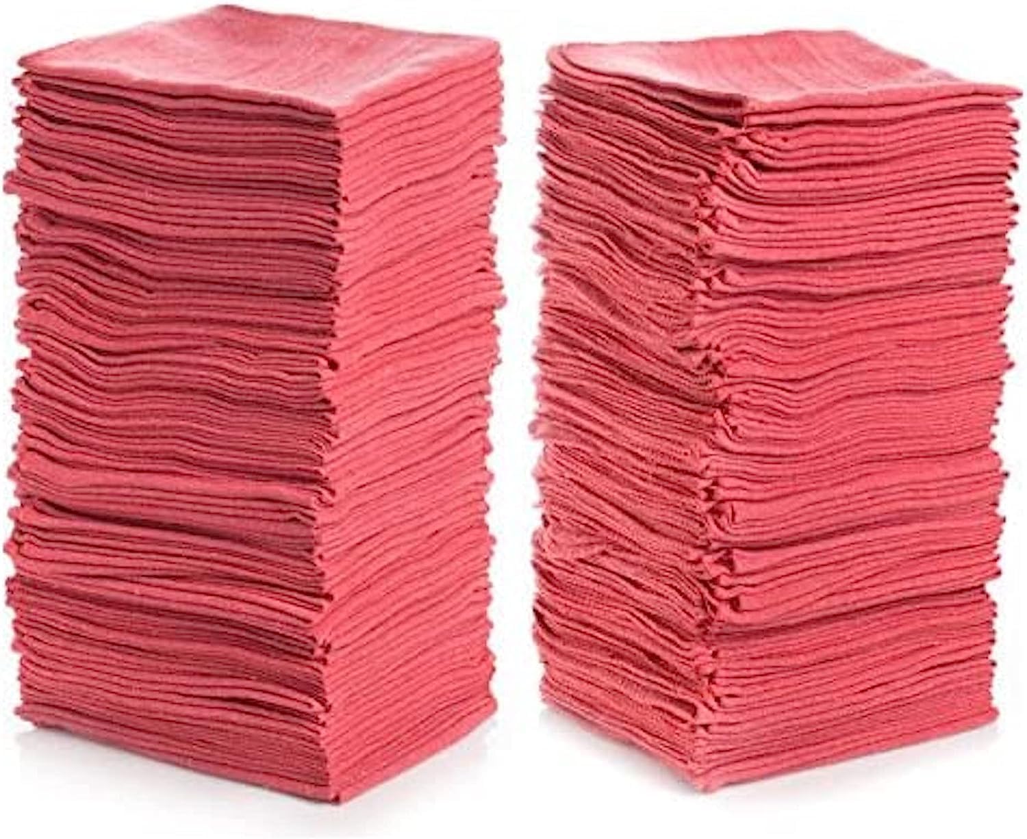 SIMPLI-Magic Cotton Shop Towels 14x12 500 Pack Reusable Cleaning Shop Rags for Automobiles Industries Garage and Homes Red