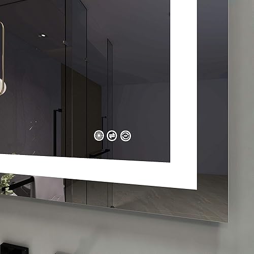 Miniatura 5 de ATHETOP Interruptor táctil regulable de 24 x 36 pulgadas, espejo de baño iluminado por LED, CRI90, 3000K, 4000K, 6500K, temperatura de color