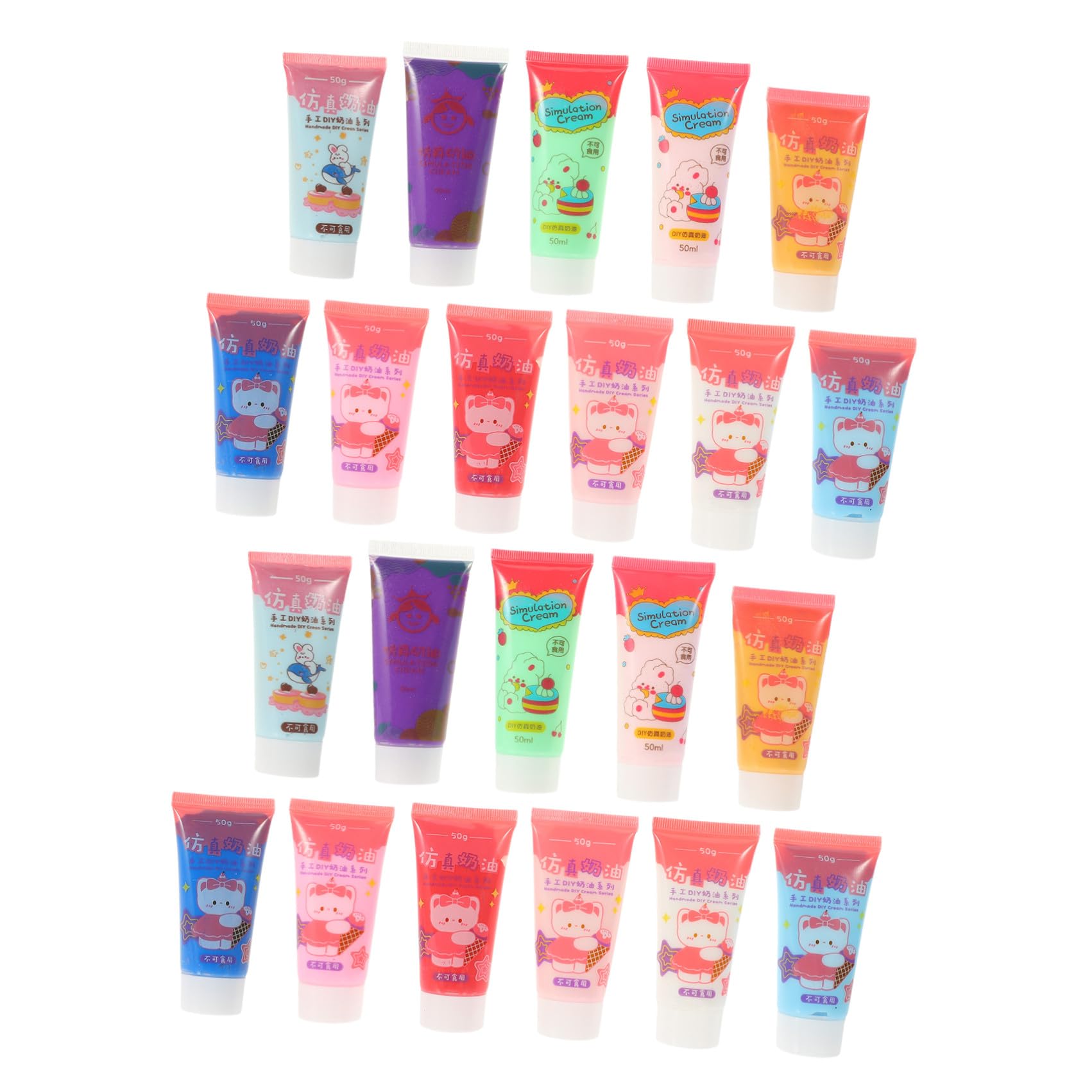 Colla Cremosa Fai da Te 22 Pezzi 50ml per Modellismo | Due Beccucci, Forma per Motivi 3d, Facile da Riporre, Crema Gel per Custodia Telefono Colore Casuale