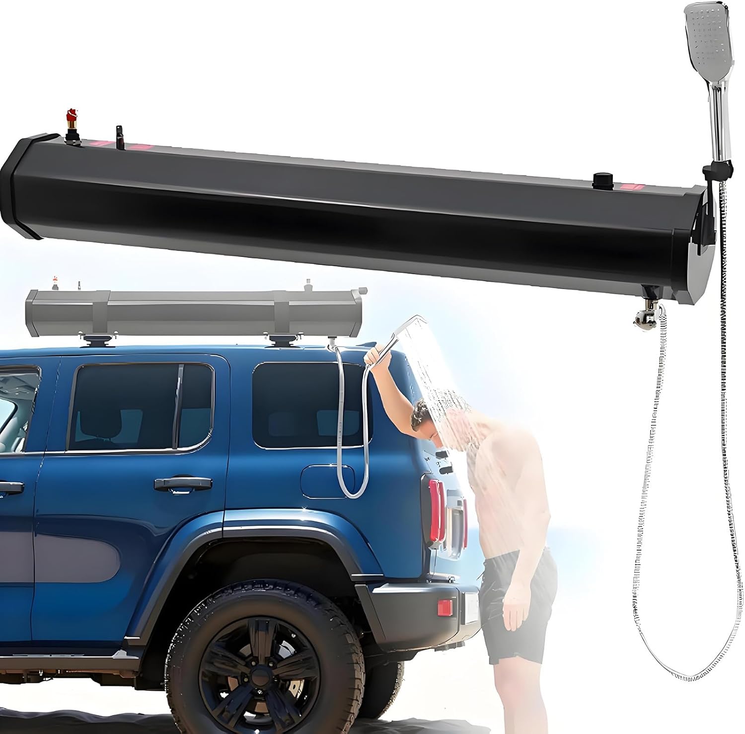 Roof Rack Road Solar Shower, Car Mount Camping Shower, Roof Mount Camping Shower, Outdoor Activities Water Supply, Large Capacity, PVC, For Car Wash, Trekking, And Adventure Travel 7.93gal/30L