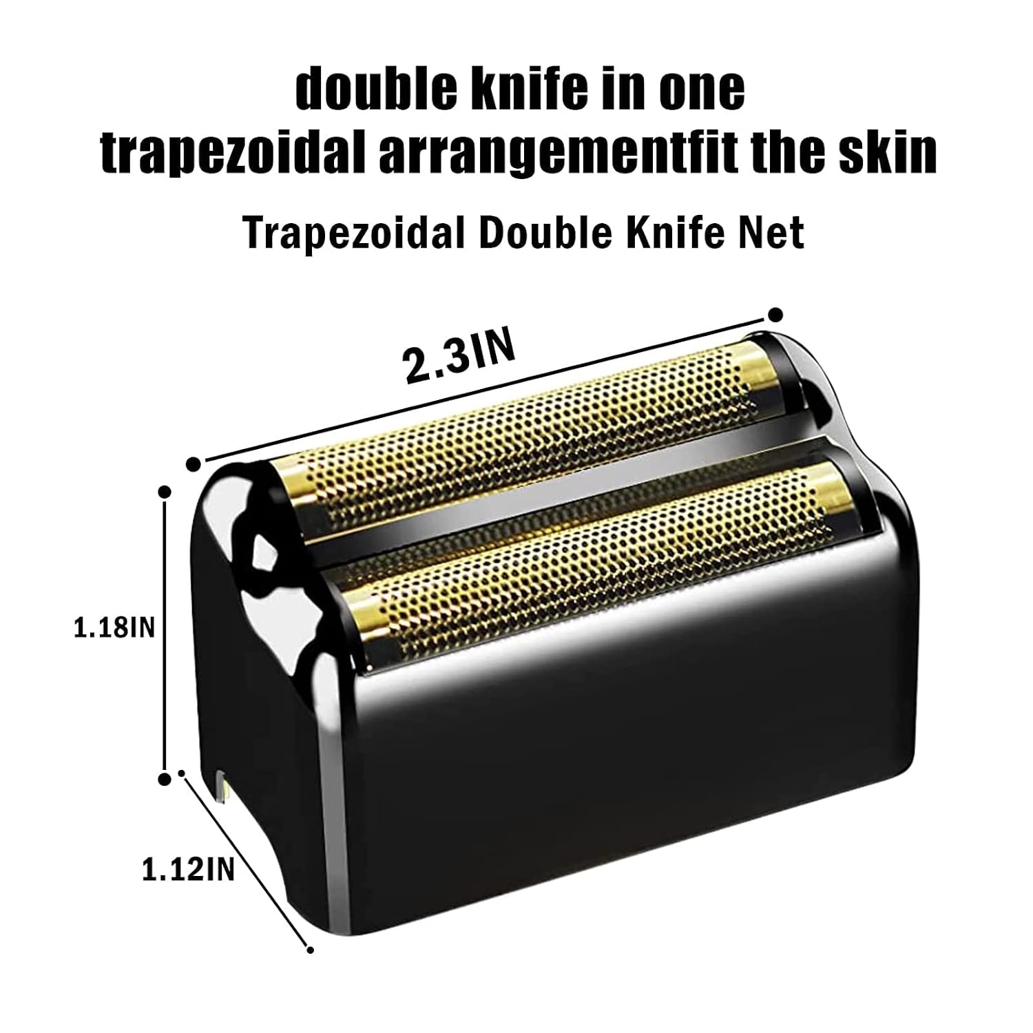 Replacement Foil and Cutter Head Compatible with Babyliss Foil Shaver, Double Foil Shaver Replacement Head, Replacement Head Compatible with BaBylissPRO Barberology FXFS2 Electric Razors (Black)