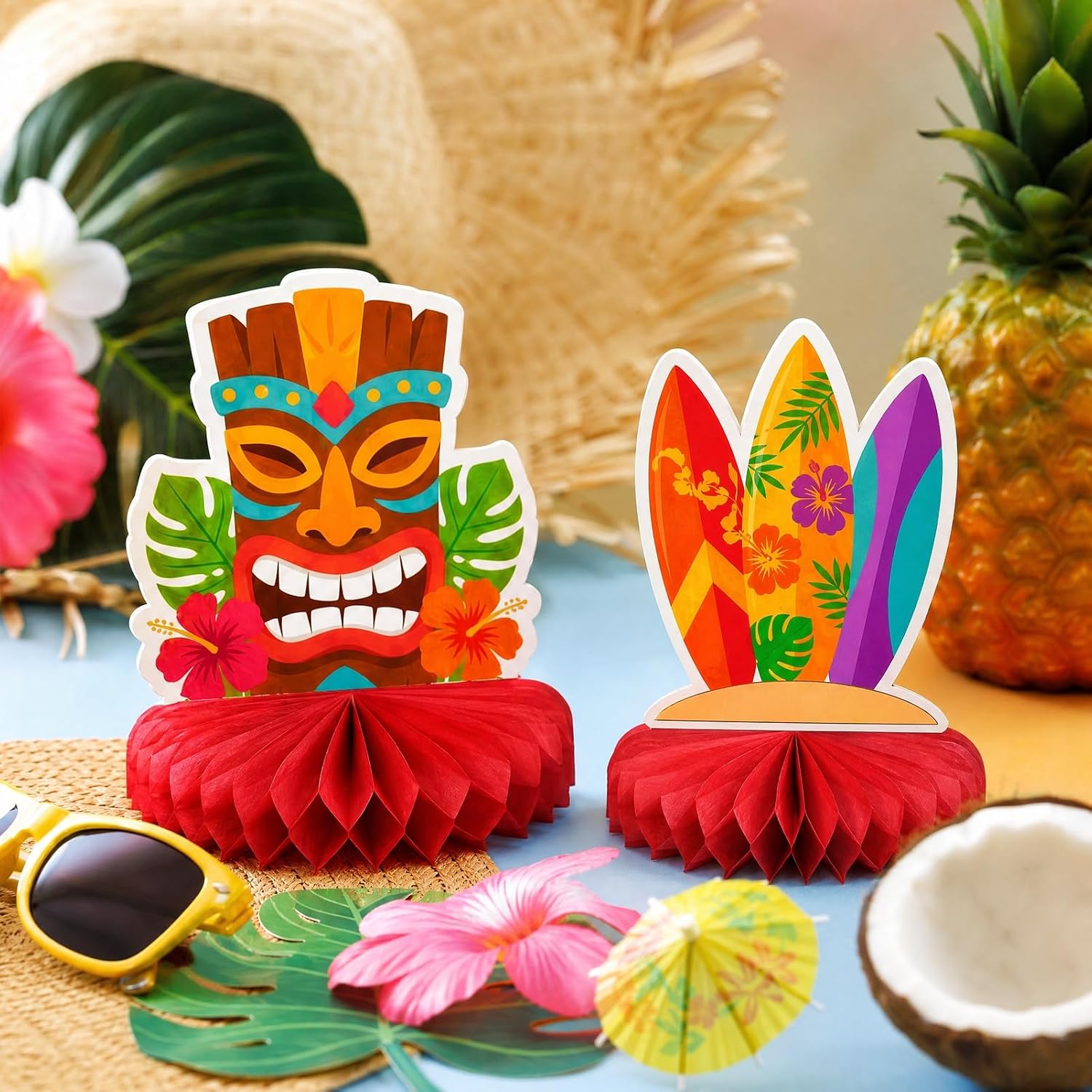 12-Piece Beach Party Honeycomb Centerpieces Set for Summer Seaside Party image 4