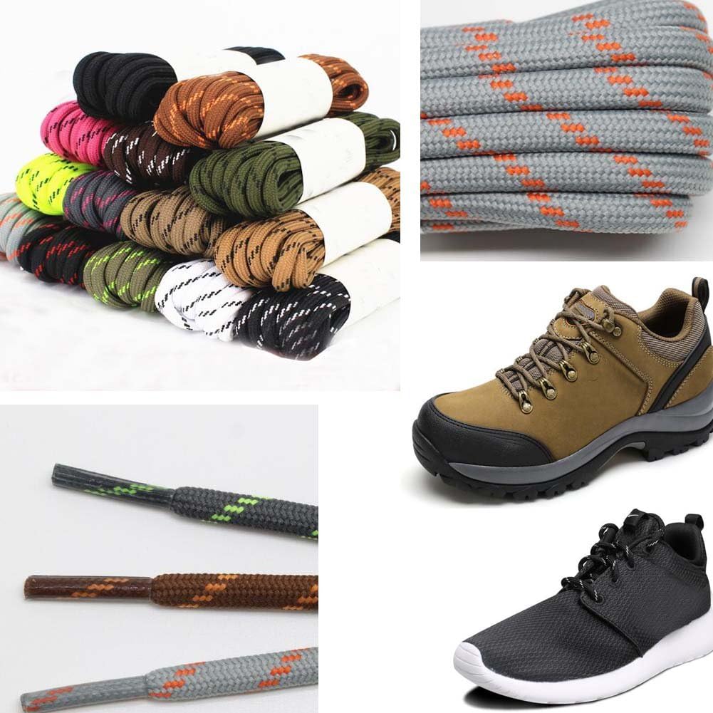 DRAGON SONIC 1 Pair Non-Slip Mountaineering Hiking Walking Shoelace Round Durable Bootlace,B : Health & Household