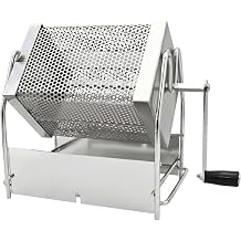 Fenteer Manual Coffee Roaster Rotating Drum Stainless Steel Compact Hand Crank Roasting Equipment for Direct Open Flame Suitable for Kitchen Cooking Gift Giving Coffee Lovers Hobbyists