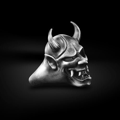 Miniatura 3 de BySilverStone Jewelry Anillo de plata para hombre anillo masculino de diablo que se convierte en el cráneo anillo de demonio para hombre en plata