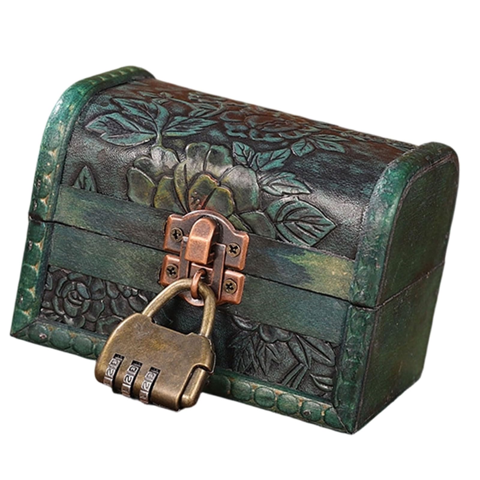 HDOYTXXM European Wood Storage Chest Featuring Metal for Secure Storage of Valuables and Decorative Home Accent Decorative Box