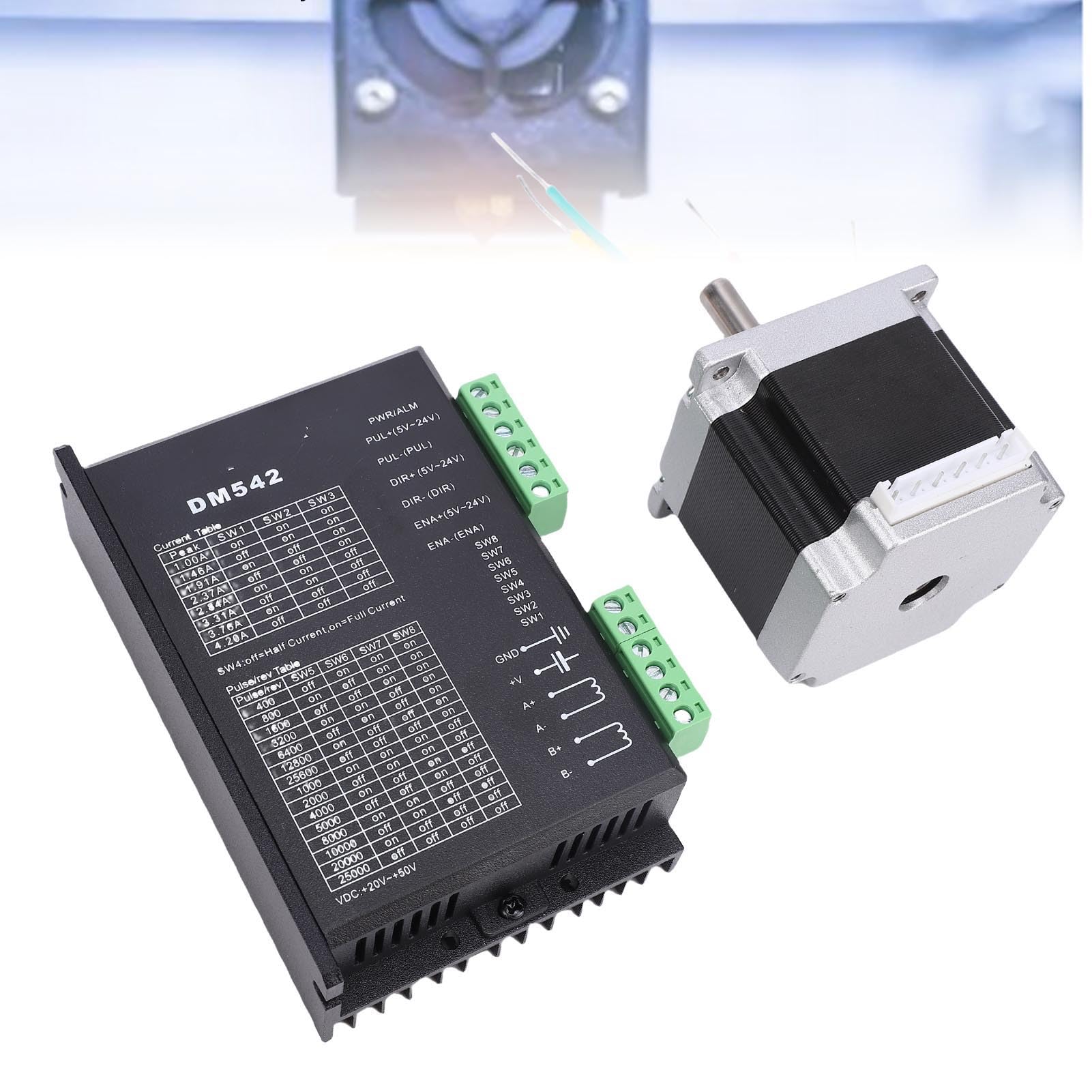 Nema 23 Schrittmotor-Kit mit geschlossenem Regelkreis, hohes Drehmoment, 126 Ncm, 2,8 A, mit DM542-Treiber für CNC-Maschinen, 3D-Drucker, Gravurgeräte, Automatisierungssyst