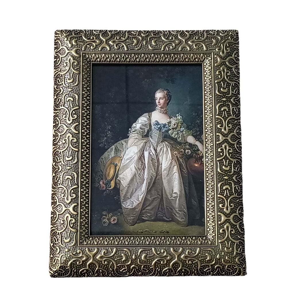 ZXWSTORE 6/7-inch Vintage Metal 3d Photo Frame, Frame Display Table