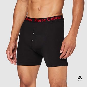 Pierre Calvini Mens Boxers With Button Fly - Boxer Shorts (6/12Pk)