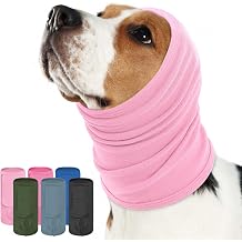 KOESON Dog Ear Wraps with Adjustable Hook & Loop, Soft No Shake Ear Wrap for Dogs Hematoma, Breathable Dog Ear Cover for Noise Protecion, Small Doggie Calming Hoodie for Thunder, Firework, Separation
