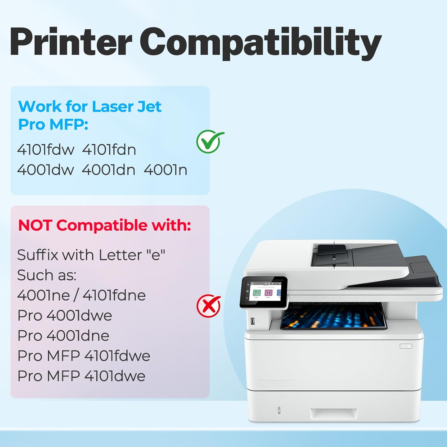 148A Black Toner Cartridge (with Chip) Replacement for HP 148A 148X W1480A HP148A HP148X Black Toner Cartridge Compatible for Laser Jet Pro 4001n 4101fdw 4001dn 4001dw 4101fdn 4101dw Printer, 2 Pack