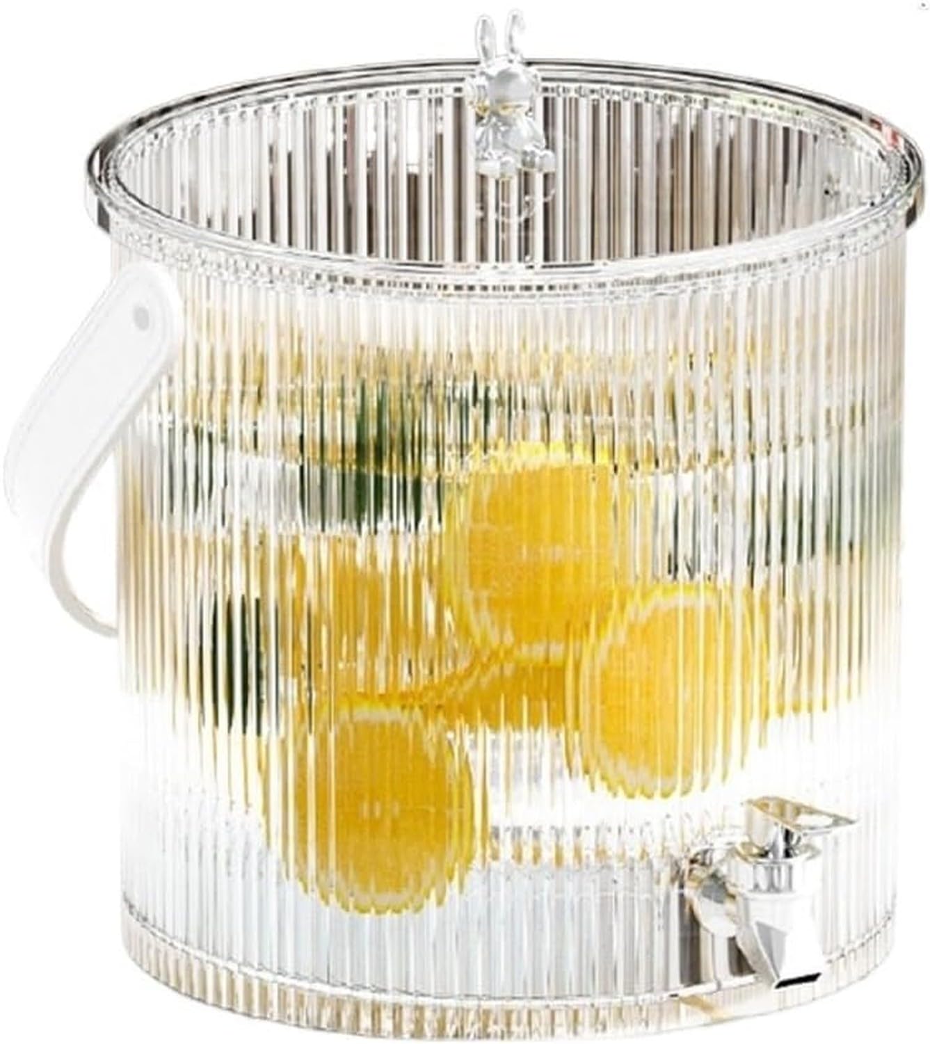 WOMGKDA Plastic Juice Server 2L Drink Dispenser with Spigot for Party Beverages Water Beer Containers Yellow 19x23cm, Transparent, 19x23cm